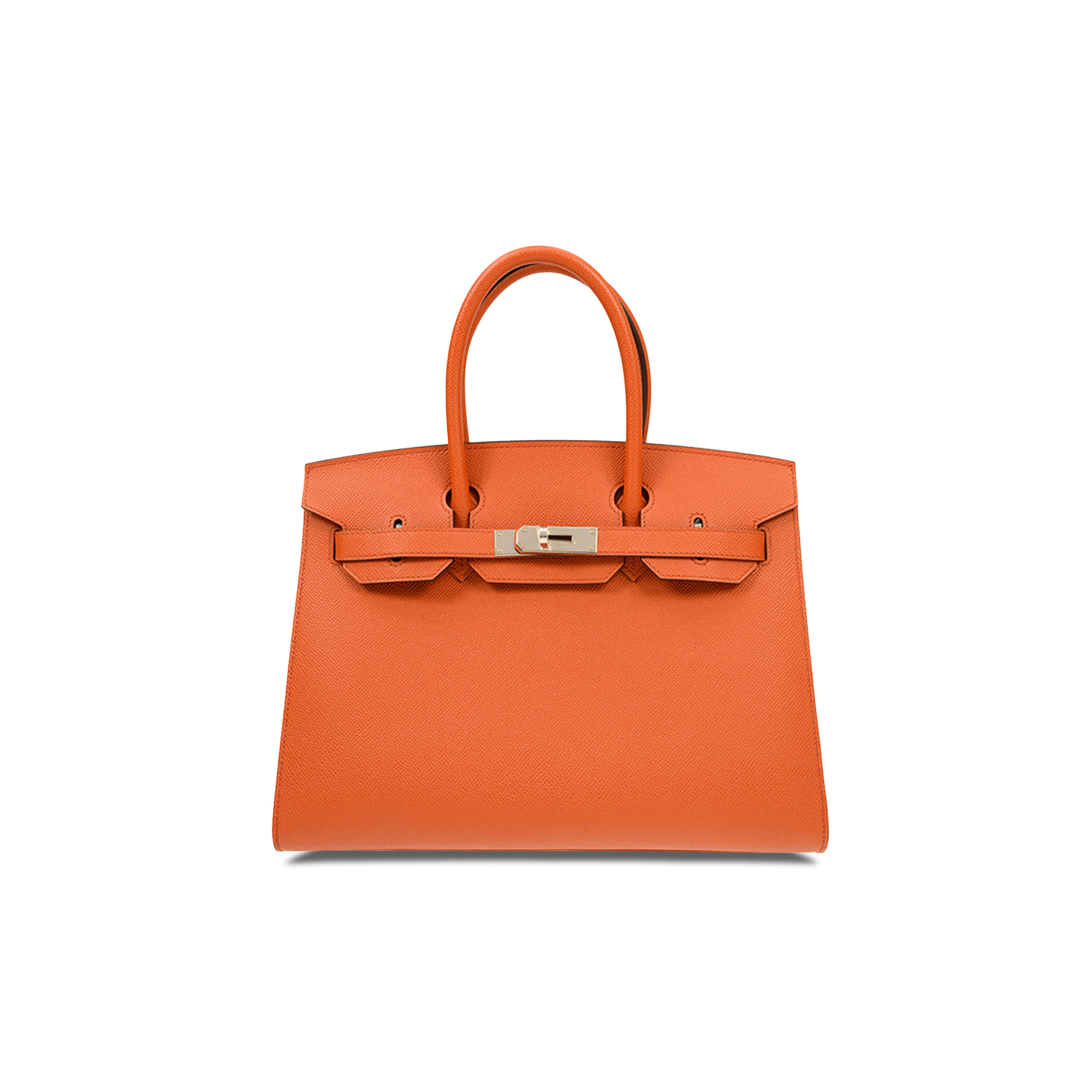 HERMES BIRKIN 35 EPSOM LEATHER ORANGE SILVER BUCKLE LUXURY BAG BK30R1EPSSO (35*28*18cm)